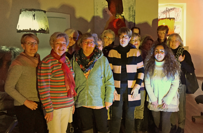 Die Gruppe der FU im Atelier Nirgl Kantar-Dreesbeimdieke